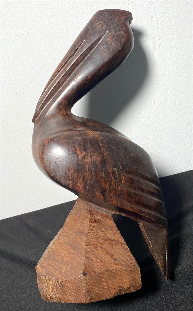 Carved Mahogany Pelican