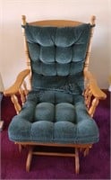 Marles Chair Rocking Chair w Green Cushioning