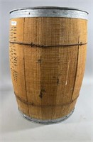 Vintage Rustic Wood Barrel with Metal