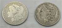(KK) 2 Silver Morgan Dollar Coins 1878 & 1884