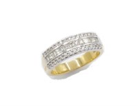 Diamond & 18ct yellow gold mixed cut ring