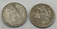 (KK) 2 Silver Morgan Dollar Coins 1921d & 1878s