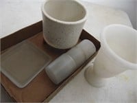 3 Tea Light Votives, Alabaster Vase and Misc