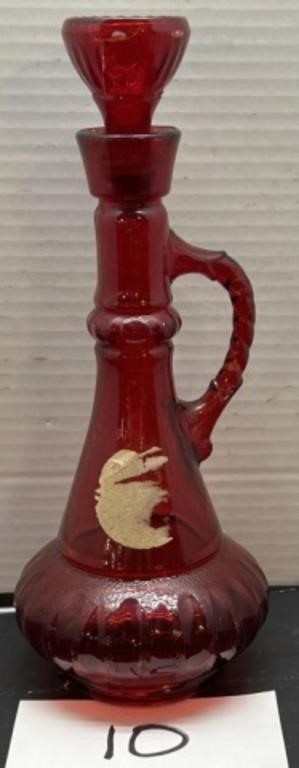 Vintage Red Jim bean decanter