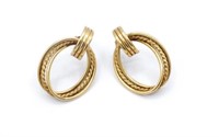 14ct Yellow gold triple twist earrings