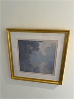 Blue Abstract Framed Print, Signed
