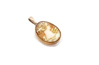 Mid C. Cameo & 9ct rose gold pendant