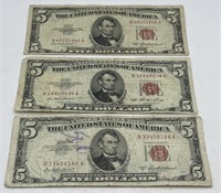 (N) 3 - 1953 $5 Red Seal
