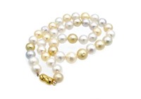 South sea golden & white pearl necklace