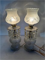 Pair of Crystal Lamps w/ Prisms