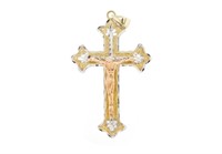 Tri colour 9ct gold crucifix