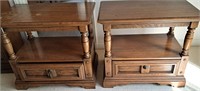 PAIR OF THOMASVILLE FURNITURE END TABLES AS IS