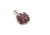 Synthetic ruby, garnet & 9ct rose gold pendant