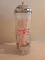 Coca Cola Glass Straw Dispenser/Holder