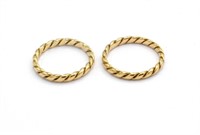 Two yellow gold twist rings