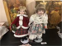 Pair Of Anco Merchandise Dolls, Tallest 17" H