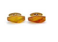 Soviet period Baltic amber cufflinks