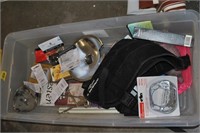 tote of misc household items