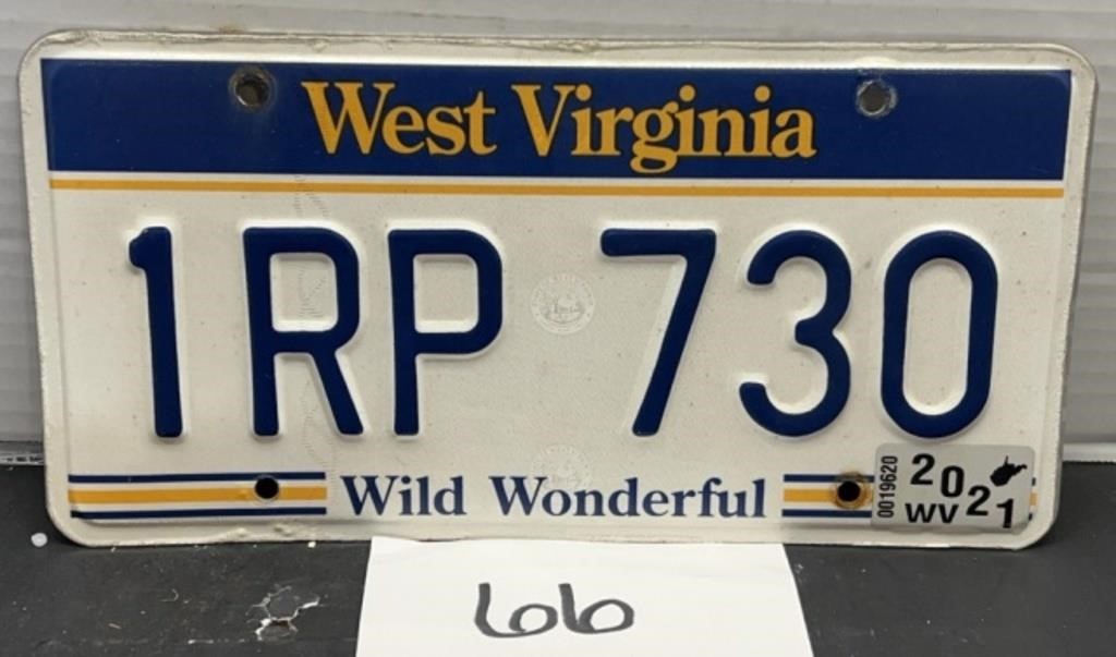 WV license plate