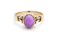 Amethyst & yellow gold ring