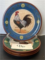 Set of (4) rooster plates
