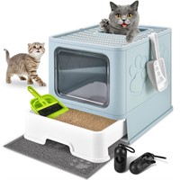 Cat Litter Box with Litter Mat, Foldable Extra