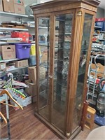 Cherry Lighted Display Cabinet w/4Glass