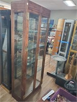 Cherry Lighted Display Cabinet w/Glass