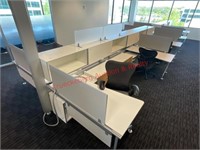 Steelcase 6 Station Cubical w/ 6 Chairs