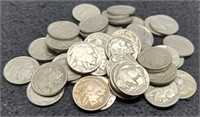 (50) Full Date Buffalo Nickels