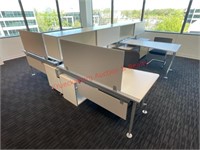 Steelcase 4 Station Cubical w/ 5 Chairs