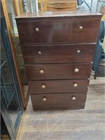 Pine 5 Drawer Dresser-44t x 27w x 15d