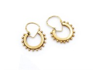 Rose gold bead Creole earrings
