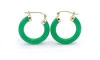 Jade & 14ct yellow gold earrings