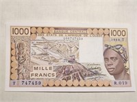 Togo West African States 1000 Francs UNC 1988T.TO1