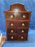 1800s Antique 8-drawer wall spice cabinet