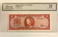 Trinidad & Tobago $1 L.1964 Legacy 25 VF .TZ39