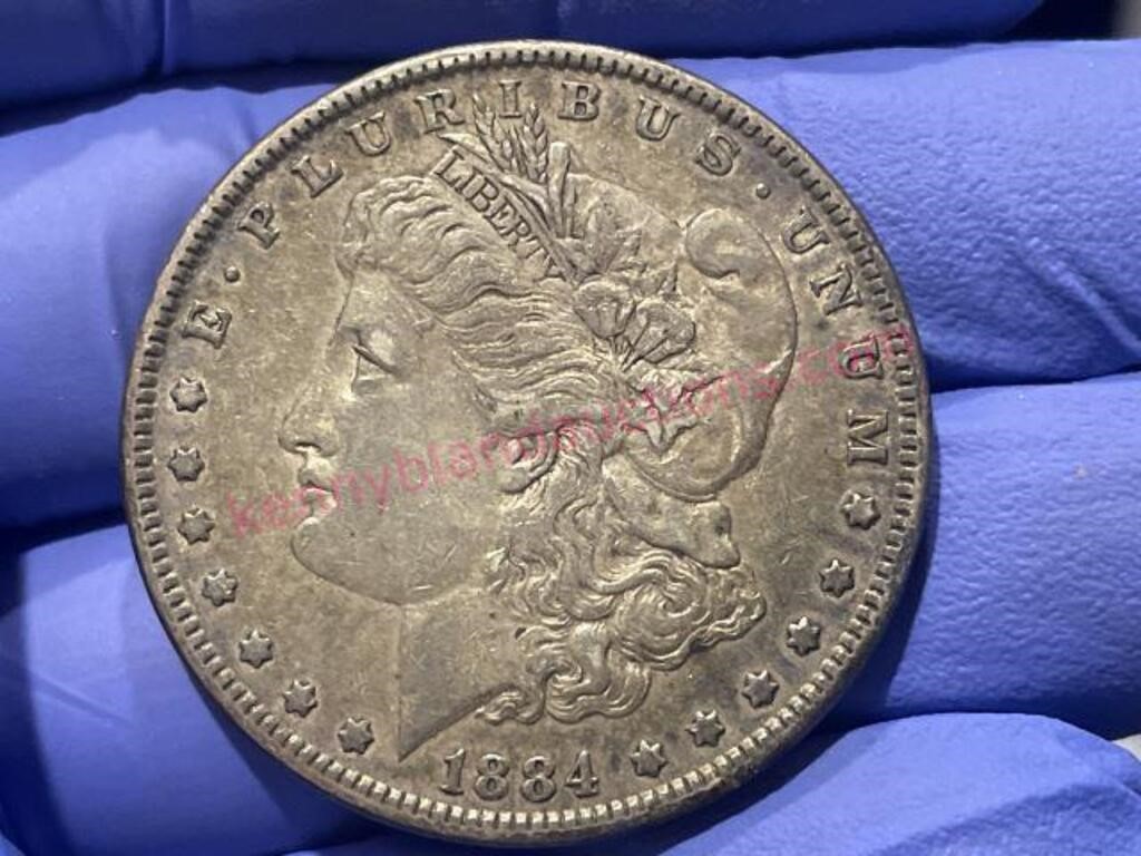 1884 Morgan silver dollar