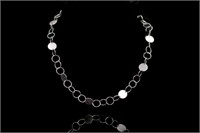 Italian silver ring & disc choker necklace