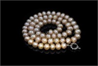 Large fresh water pink pearl necklace (matinee)