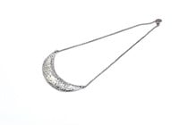Oroton silver hammered breast plate necklace