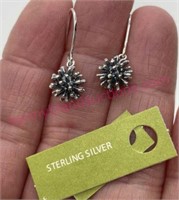 Sterling Silver dangle sputnik earrings (2.8g)
