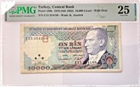 Turkey 10K Lirasi(1970)PMG 25 (VF)&Lucky 88.TuEr