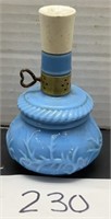 Vintage Avon; blue glass courting lamp