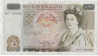 UK England £50 Pounds Queen Elizabeth. Gb1Cz