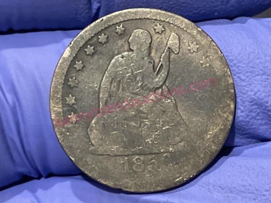 1856 Seated Liberty silver quarter