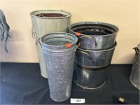Galvanized Buckets And Outdoor Vases