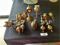 4 Pair Brass Candle Sconces