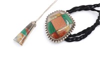 Mid Century Native American bolo tie and pendant