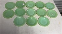 Thirteen Assorted Jadeite Saucers